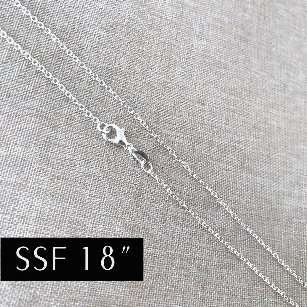 18" - Silver Filled Necklace Chain - Cable - 18 Inch - Lobster Claw Clasp - .925 Stamped