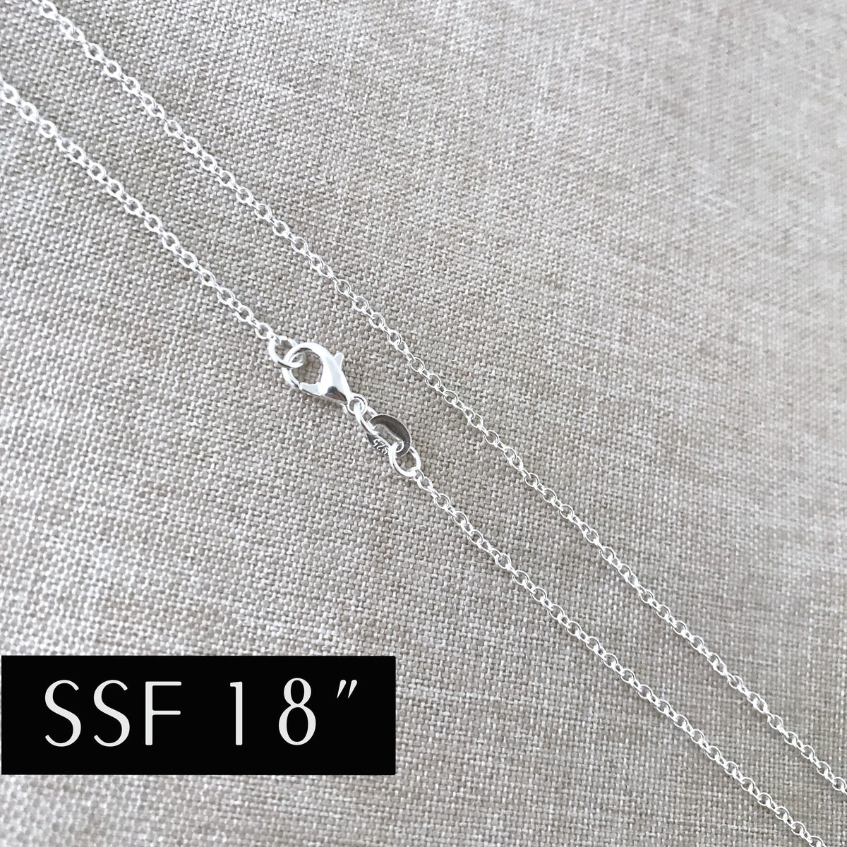 18" - Silver Filled Necklace Chain - Cable - 18 Inch - Lobster Claw Clasp - .925 Stamped
