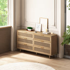 59.06" 6-Drawer Rattan Storage Cabinet