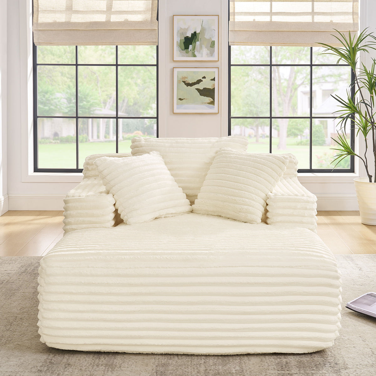Chaise Lounge Sofa Bed With Deep Seat For Living Room