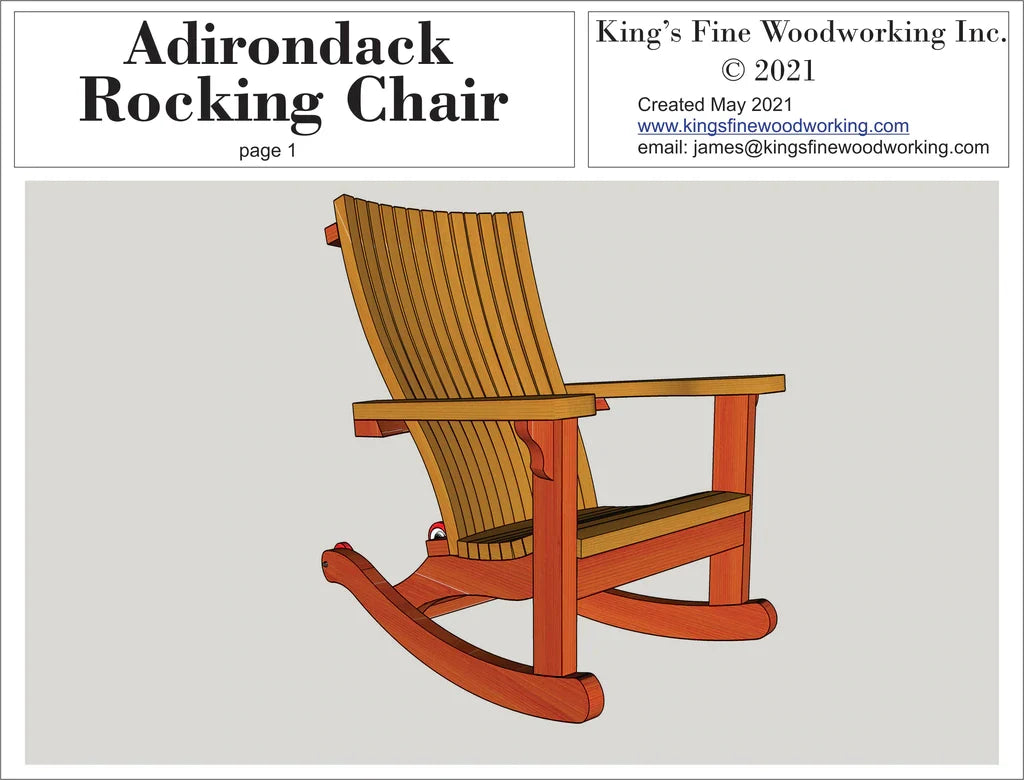 Combo Adirondack Package Chair and Rocker w/ paper templates for both - Classic Style