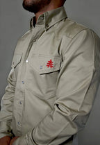 FR Western Style Pearl Snap - Khaki