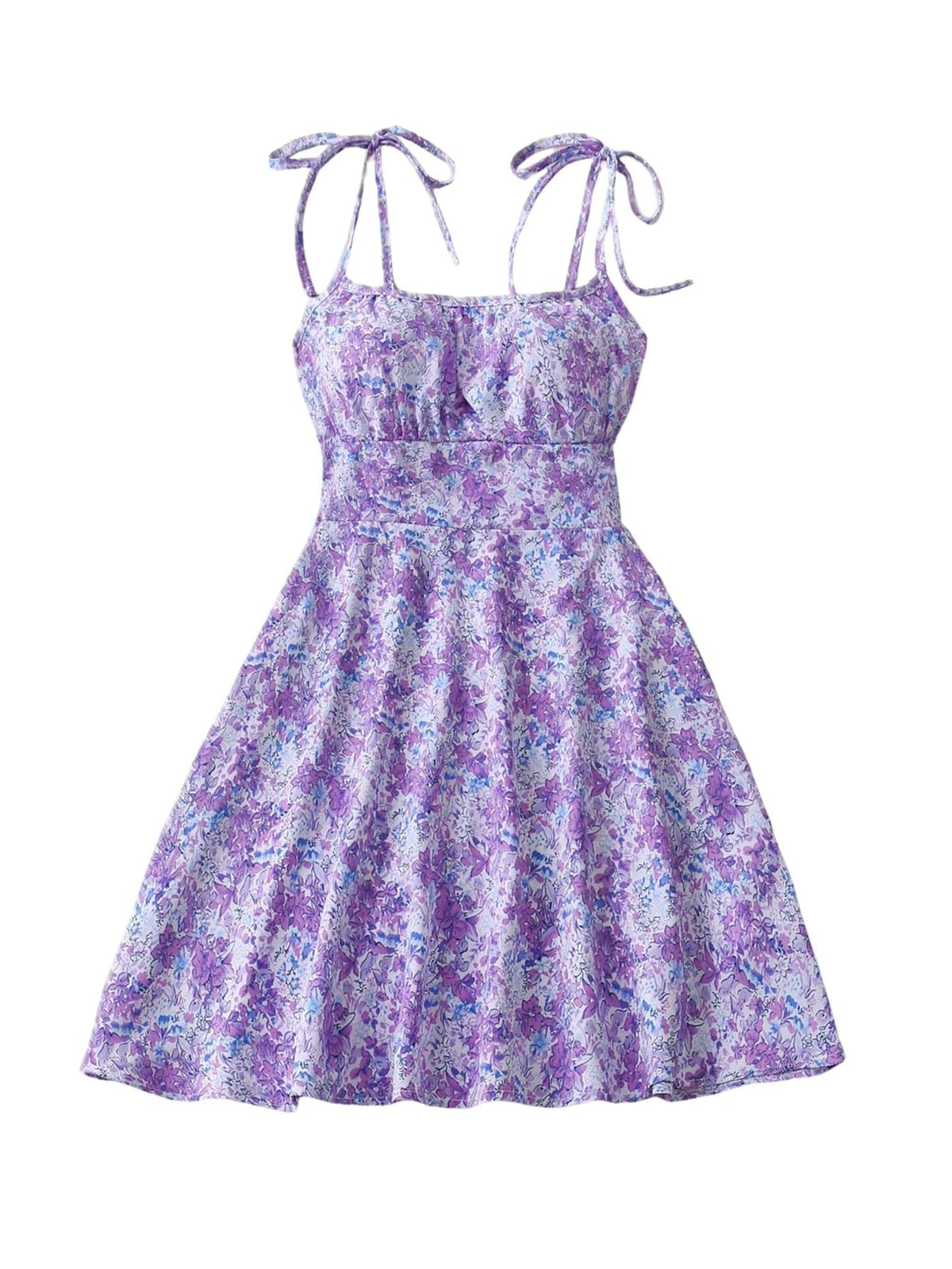 Women's Floral A-Line Mini Dress — Open Back, 10 Colors, XS–XXL