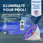Life-Bulb Color LED Pool Replacement Bulb (E26 Base) | Replaces Pentair Amerlite & Hayward AstroLite (120V) | Lifetime Replacement Program