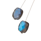 12x10mm Labradorite Faceted Rectangle Focals Set of 2 Beads AA 1mm hole