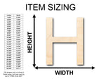 Unfinished Wood Arial Letter H Shape - Craft - up to 46" DIY