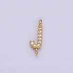 14K Gold Filled 11mm A-Z Initial Letter Alphabet Micro Paved CZ Personalized Sideways Connector | A-A1002-A-A1014