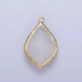 14k Gold Filled 22mm White, Peach Multifaceted Teardrop Bezel Charm | AG005 AG006