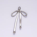 14K Gold Filled 30mm Ribbon Bow Minimalist Charm in Gold & Silver | AG494