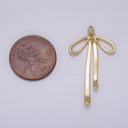 14K Gold Filled 30mm Ribbon Bow Minimalist Charm in Gold & Silver | AG494