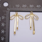 14K Gold Filled 30mm Ribbon Bow Minimalist Charm in Gold & Silver | AG494