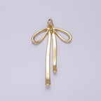 14K Gold Filled 30mm Ribbon Bow Minimalist Charm in Gold & Silver | AG494