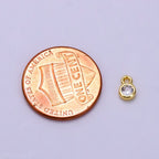 14K Gold Filled 4mm Clear CZ Bezel Mini Charm | AG382