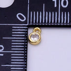 14K Gold Filled 4mm Clear CZ Bezel Mini Charm | AG382