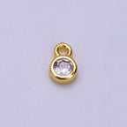 14K Gold Filled 4mm Clear CZ Bezel Mini Charm | AG382