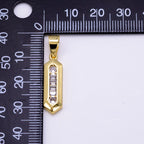 14K Gold Filled Baguette Geometric Tag Pendant | AA1268