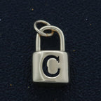 14K Gold Filled Padlock Letter Initial Lock Personalized Charm Pendant | A-822-A-834