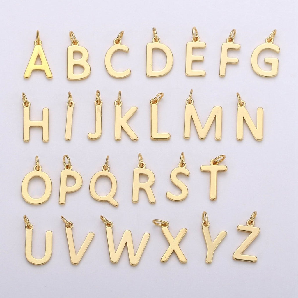 14k Gold Filled Personalized Initial Charm Initial Pendant, Letter Charm, Minimalist Alphabet Letter Charm, Monogram Charm Add On Charm A-113 to A-125