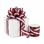 1.5" Satin Team Stripe Ribbon: Maroon & White (10 Yards)
