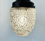 Antique Style "Torpedo" Tinted Teardrop Hobnail Pendant