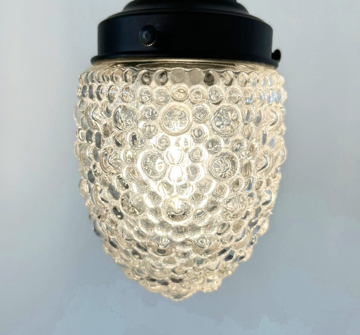 Antique Style "Torpedo" Tinted Teardrop Hobnail Pendant