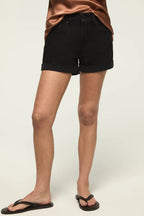 [163332-001] WOMENS LUCKY BRAND MID RISE AVA SHORT - CLEAN BLACK