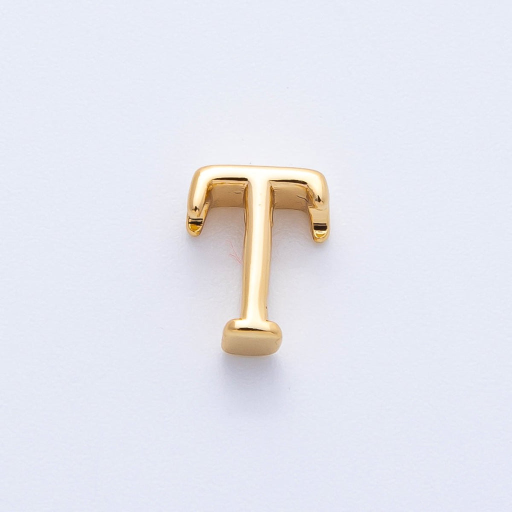 16K Gold Filled 8.5mm Minimalist Greek Initial Alphabet Letter Personalized Bead | AF235 - AF246