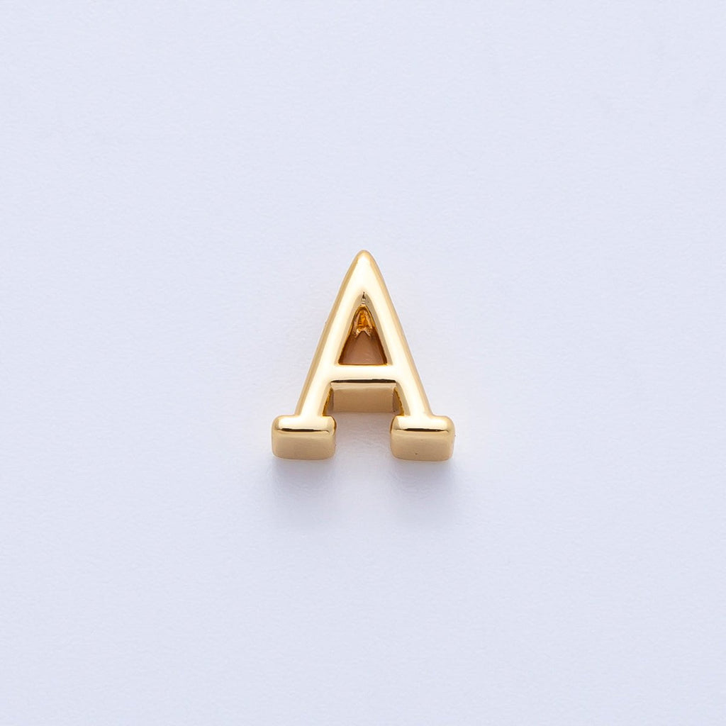 16K Gold Filled 8.5mm Minimalist Greek Initial Alphabet Letter Personalized Bead | AF235 - AF246