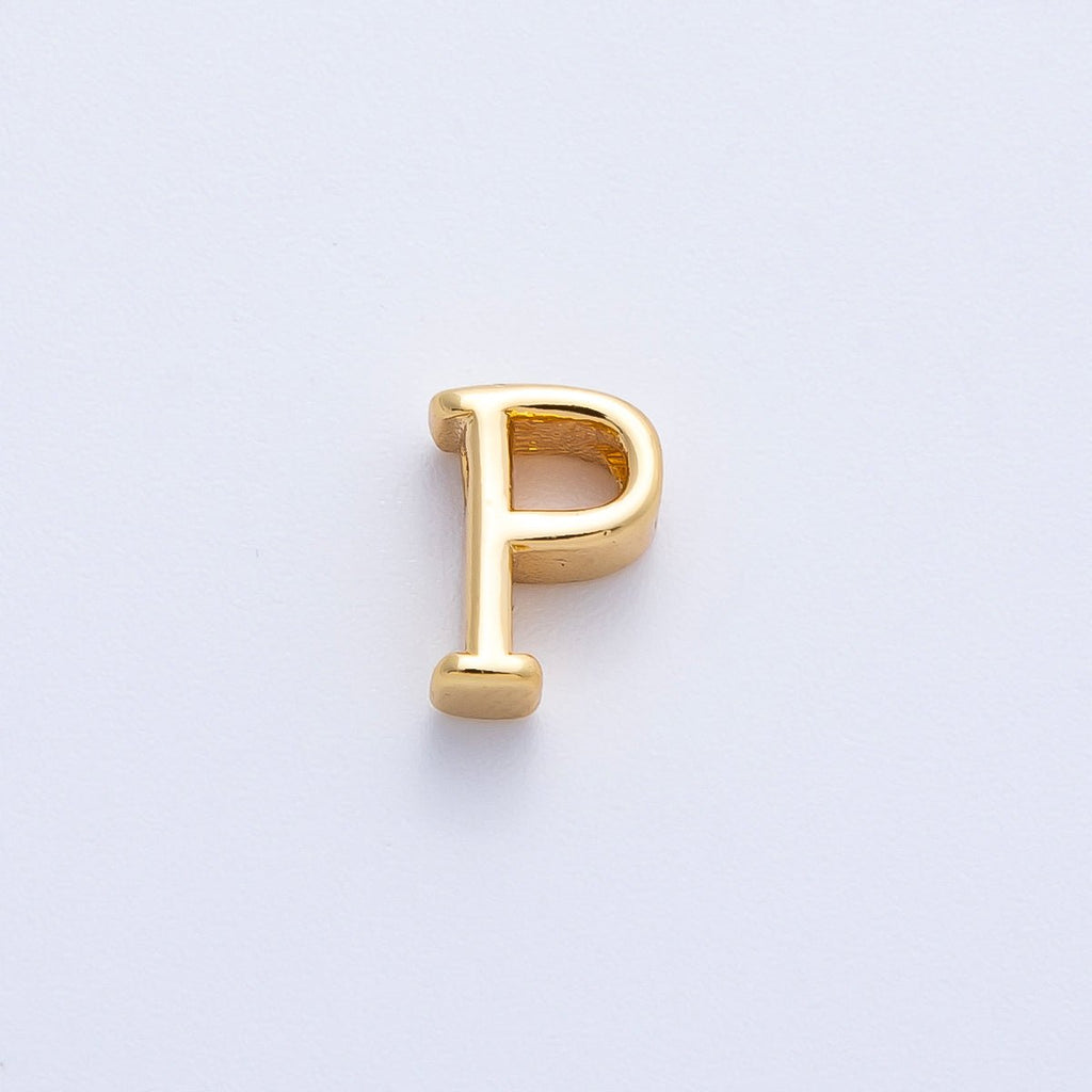 16K Gold Filled 8.5mm Minimalist Greek Initial Alphabet Letter Personalized Bead | AF235 - AF246