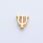 16K Gold Filled 8.5mm Minimalist Greek Initial Alphabet Letter Personalized Bead | AF235 - AF246