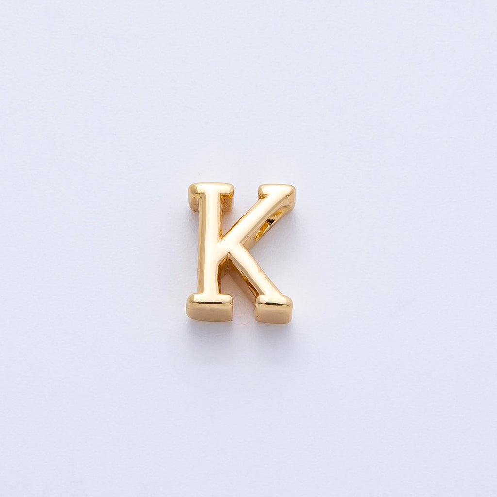 16K Gold Filled 8.5mm Minimalist Greek Initial Alphabet Letter Personalized Bead | AF235 - AF246
