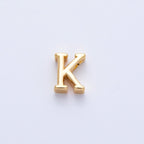 16K Gold Filled 8.5mm Minimalist Greek Initial Alphabet Letter Personalized Bead | AF235 - AF246
