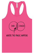 Dad Jokes Venn Diagram Women's Racerback Tank