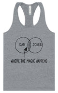 Dad Jokes Venn Diagram Women's Racerback Tank