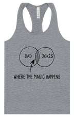 Dad Jokes Venn Diagram Women's Racerback Tank