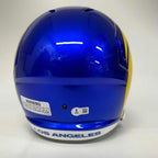 Autographed/Signed Aaron Donald Los Angeles Rams Full Size F/S Football Helmet Beckett COA