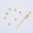 18K Gold Filled 3mm Flat Square Spacer Bead | AF-A1090