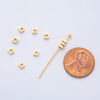 18K Gold Filled 3mm Flat Square Spacer Bead | AF-A1090