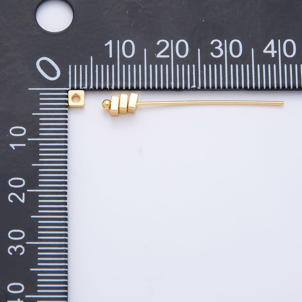 18K Gold Filled 3mm Flat Square Spacer Bead | AF-A1090