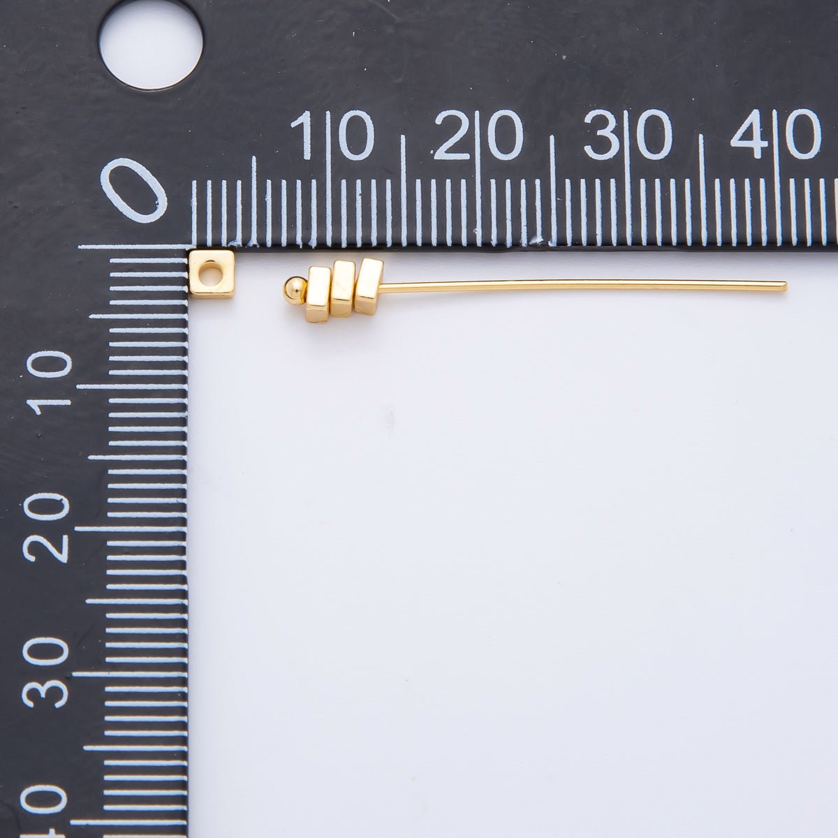 18K Gold Filled 3mm Flat Square Spacer Bead | AF-A1090