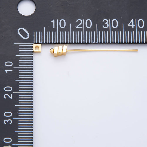 18K Gold Filled 3mm Flat Square Spacer Bead | AF-A1090