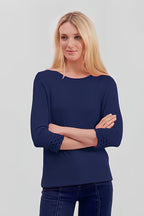 Pima Cotton Long Sleeve Top with Lace Cuff Detaile #194306