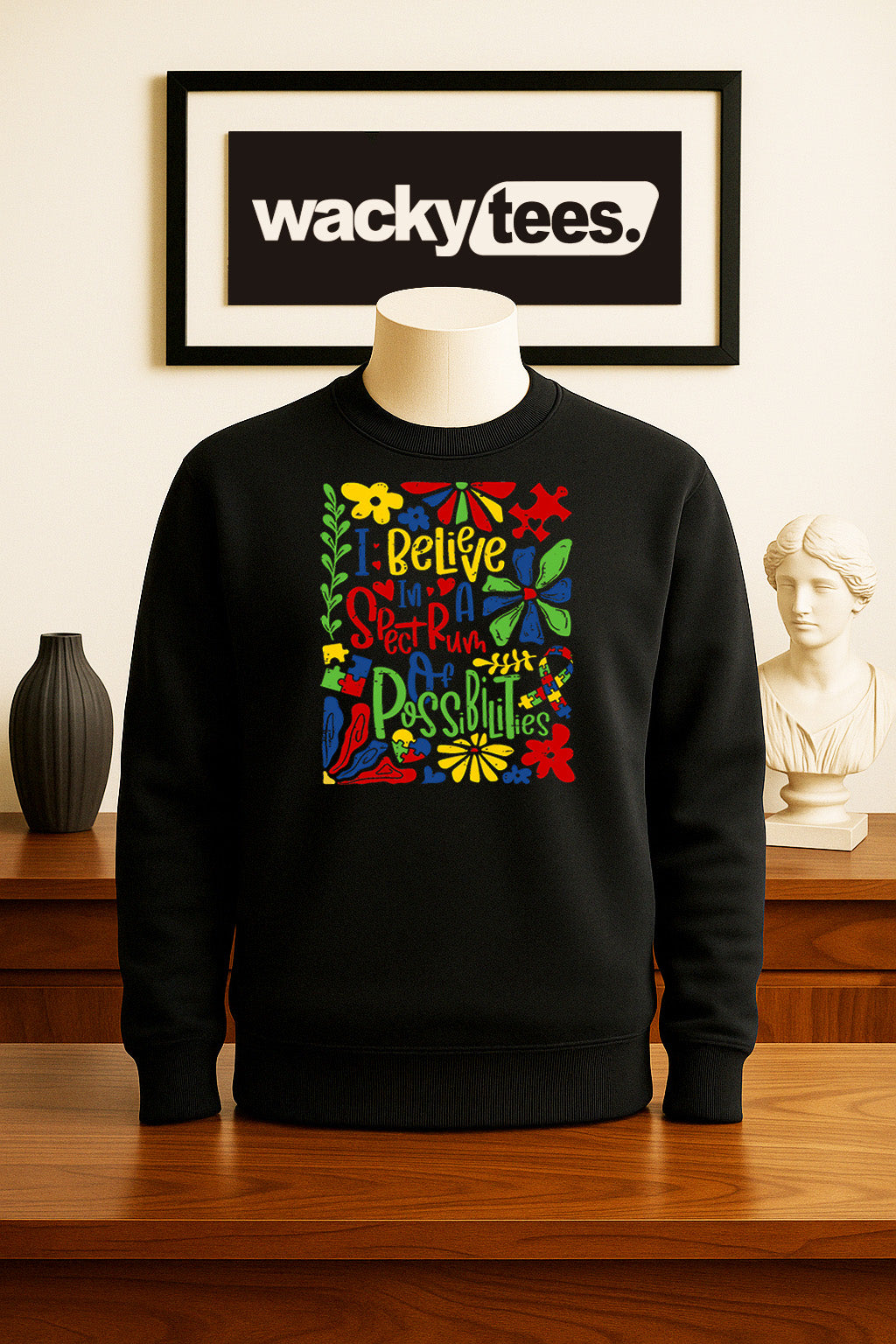 I Believe in a Spectrum of Possibilities Autism Awareness Graphic Tee Shirt