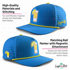 Pocket Aces Golf Hat | Snapback Cap | Built-in Magnetic Ball Marker Holder + Marker Included | Adjustable Gray & Black