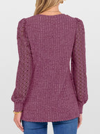 Lace Sleeve V-Neck T-Shirt