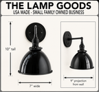 Small Black Enamel Farmhouse Wall Sconce Lighting