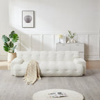 87.4-Inch Cloud Series Minimalist Button-Tufted Square Arm Three-Seater Sofa