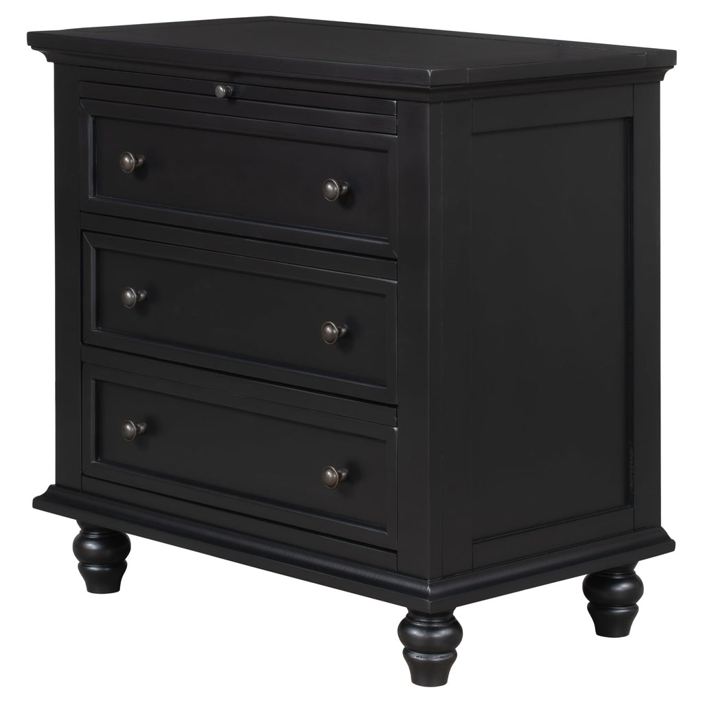 U_STYLE 27.6'' Painted Nightstand with Pull-Out Tray