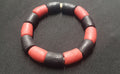African glass beads, black and red chunky Ghana glass beads for handmade jewelry, beading supplies, AAB# 1453