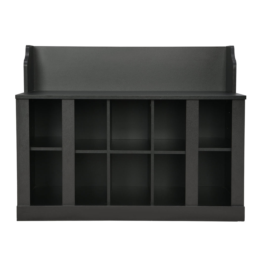 On-Trend Shoe Storage Bench With Shelves and Hooks